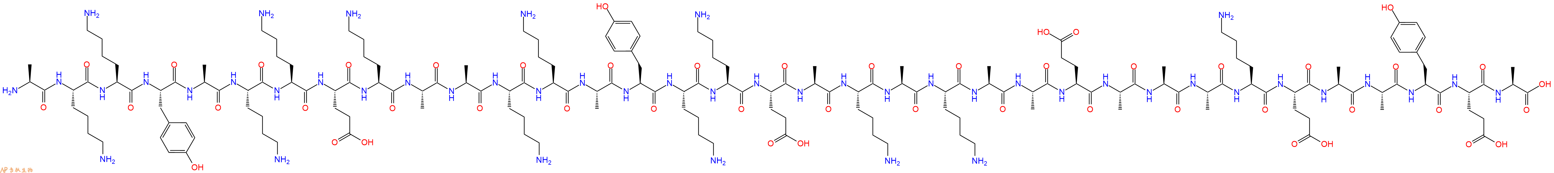 专肽生物产品H2N-Ala-Lys-Lys-Tyr-Ala-Lys-Lys-Glu-Lys-Ala-Ala-Lys-Lys-Ala-Tyr-Lys-Lys-Glu-Ala-Lys-Ala-Lys-Ala-Ala-Glu-Ala-Ala-Ala-Lys-Glu-Ala-Ala-Tyr-Glu-Ala-OH