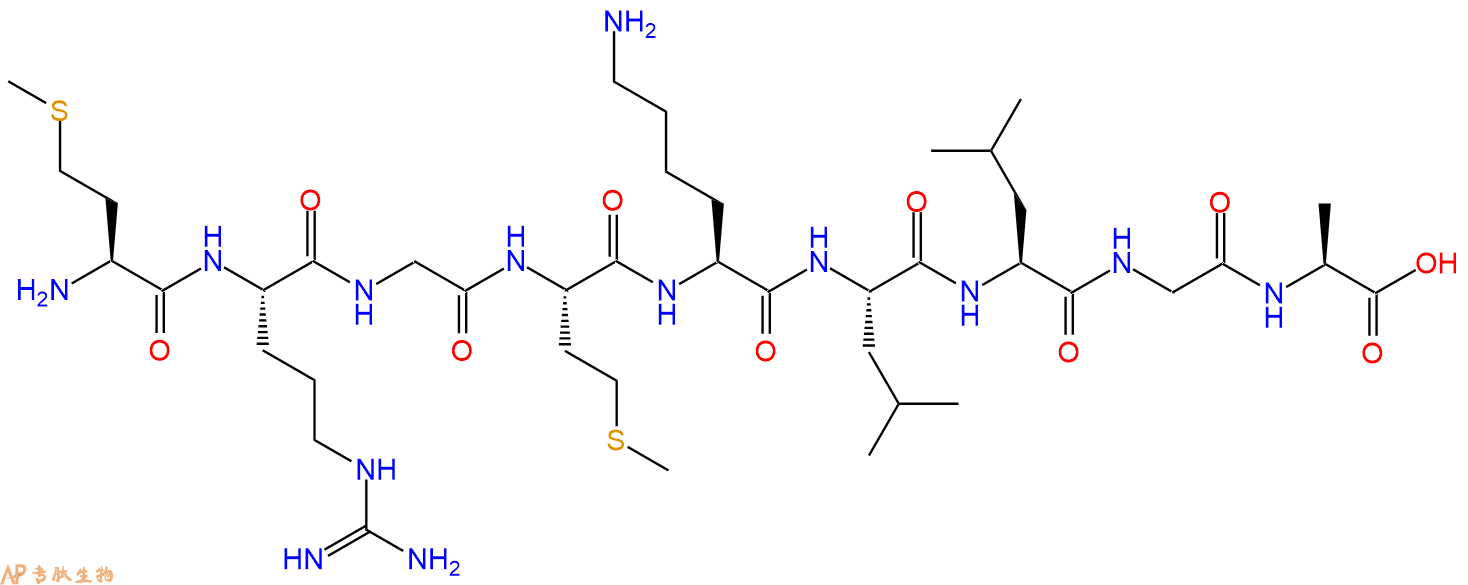 专肽生物产品H2N-Met-Arg-Gly-Met-Lys-Leu-Leu-Gly-Ala-OH