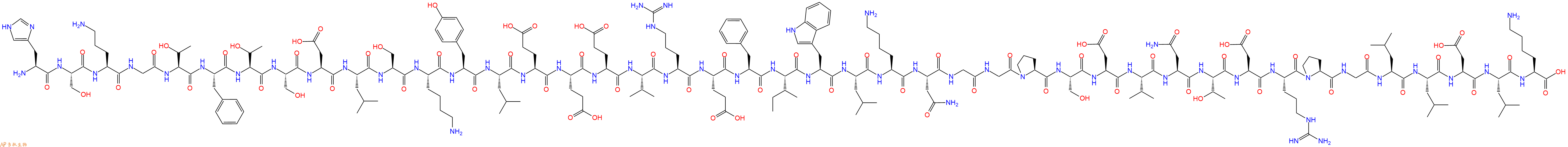专肽生物产品H2N-His-Ser-Orn-Gly-Thr-Phe-Thr-Ser-Asp-Leu-Ser-Lys-Tyr-Leu-Glu-Glu-Glu-Val-Arg-Glu-Phe-Ile-Trp-Leu-Lys-Asn-Gly-Gly-Pro-Ser-Asp-Val-Asn-Thr-Asp-Arg-Pro-Gly-Leu-Leu-Asp-Leu-Lys-OH