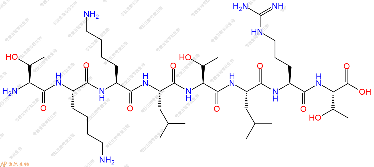 专肽生物产品H2N-Thr-Lys-Lys-Leu-Thr-Leu-Arg-Thr-OH
