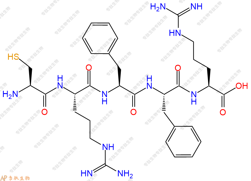 专肽生物产品H2N-Cys-Arg-Phe-Phe-Arg-OH