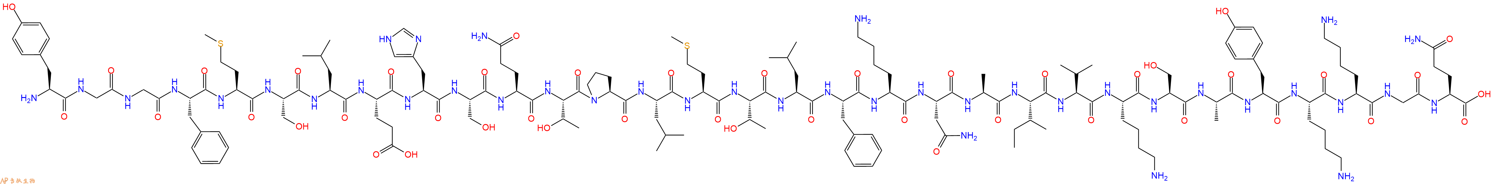 专肽生物产品H2N-Tyr-Gly-Gly-Phe-Met-Ser-Leu-Glu-His-Ser-Gln-Thr-Pro-Leu-Met-Thr-Leu-Phe-Lys-Asn-Ala-Ile-Val-Lys-Ser-Ala-Tyr-Lys-Lys-Gly-Gln-OH