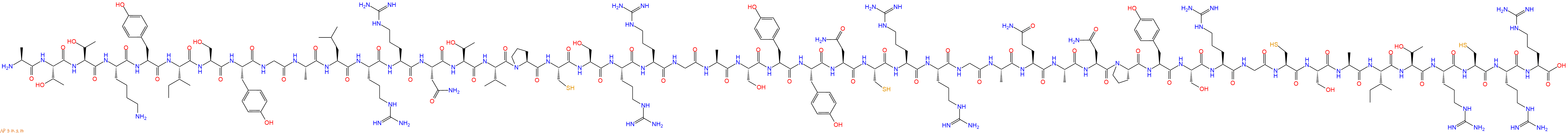 专肽生物产品H2N-Ala-Thr-Thr-Lys-Tyr-Ile-Ser-Tyr-Gly-Ala-Leu-Arg-Arg-Asn-Thr-Val-Pro-Cys-Ser-Arg-Arg-Gly-Ala-Ser-Tyr-Tyr-Asn-Cys-Arg-Arg-Gly-Ala-Gln-Ala-Asn-Pro-Tyr-Ser-Arg-Gly-Cys-Ser-Ala-Ile-Thr-Arg-Cys-Arg-Arg-OH
