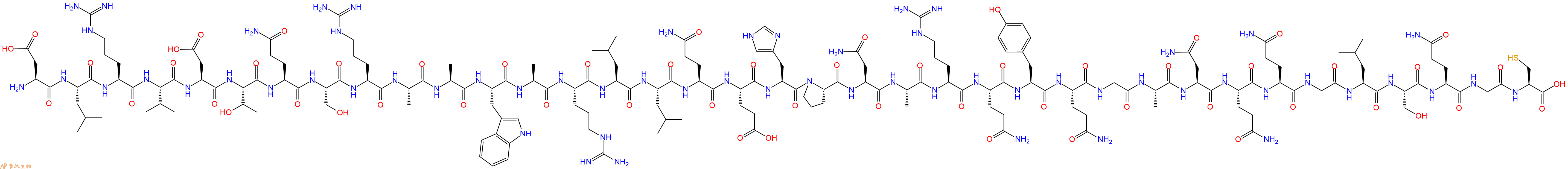 专肽生物产品H2N-Asp-Leu-Arg-Val-Asp-Thr-Gln-Ser-Arg-Ala-Ala-Trp-Ala-Arg-Leu-Leu-Gln-Glu-His-Pro-Asn-Ala-Arg-Gln-Tyr-Gln-Gly-Ala-Asn-Gln-Gln-Gly-Leu-Ser-Gln-Gly-Cys-OH