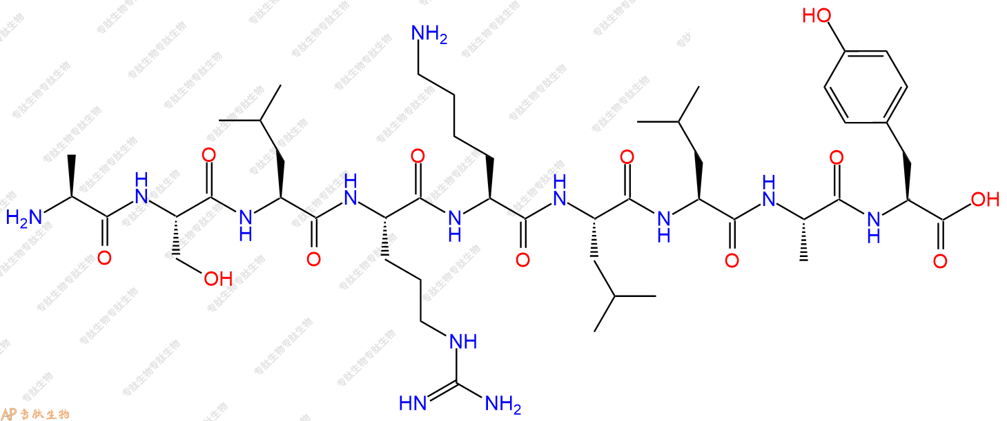 专肽生物产品H2N-Ala-Ser-Leu-Arg-Lys-Leu-Leu-Ala-Tyr-OH