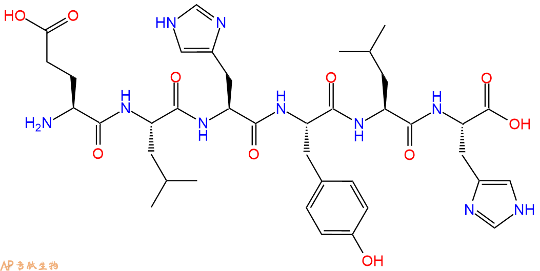 专肽生物产品H2N-Glu-Leu-His-Tyr-Leu-His-OH