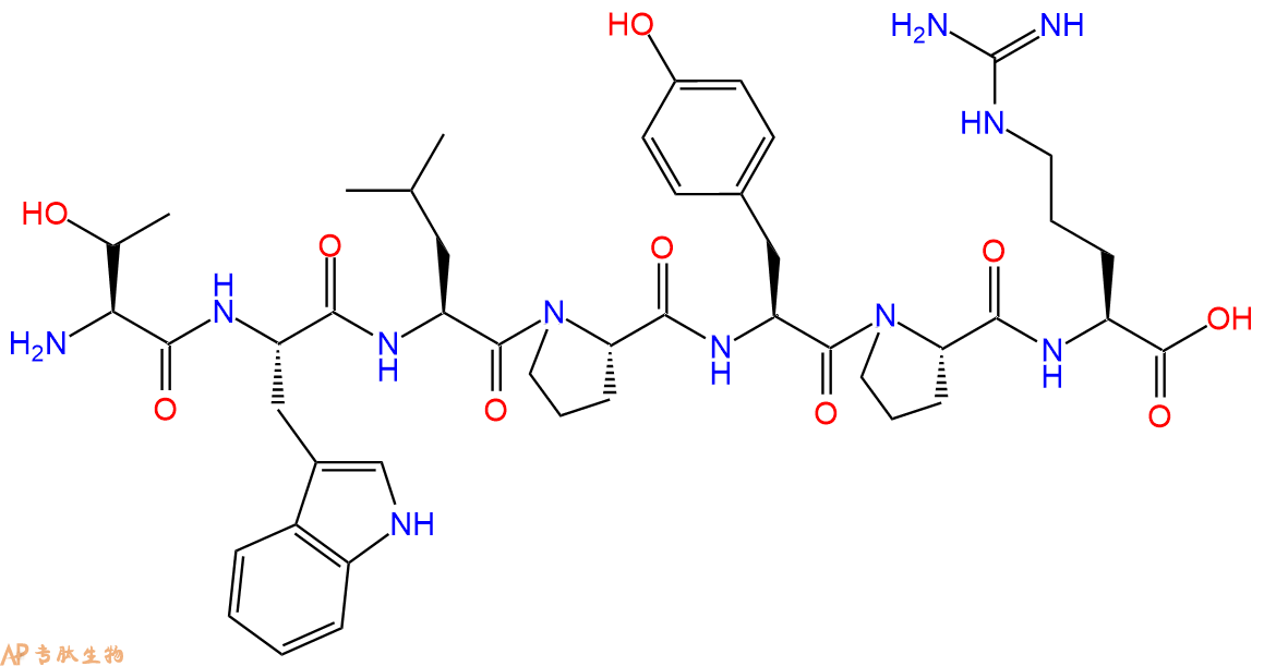 专肽生物产品H2N-Thr-Trp-Leu-Pro-Tyr-Pro-Arg-OH