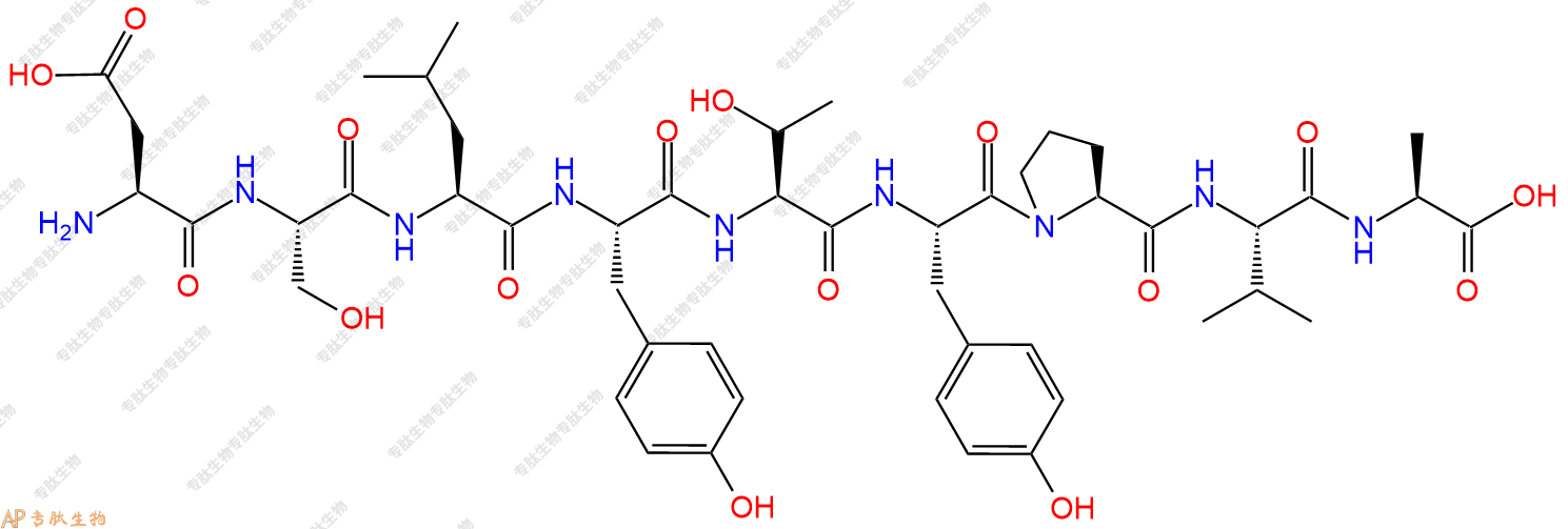 专肽生物产品H2N-Asp-Ser-Leu-Tyr-Thr-Tyr-Pro-Val-Ala-OH