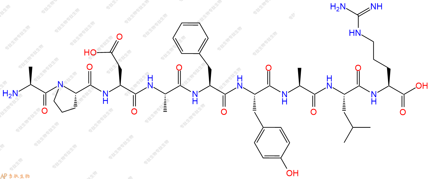 专肽生物产品H2N-Ala-Pro-Asp-Ala-Phe-Tyr-Ala-Leu-Arg-OH