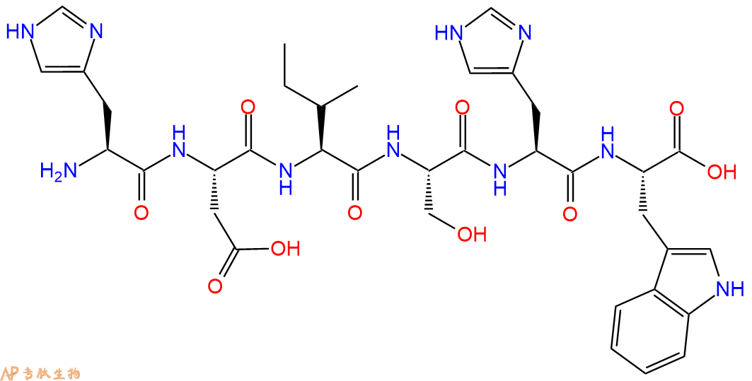 专肽生物产品H2N-His-Asp-Ile-Ser-His-Trp-OH