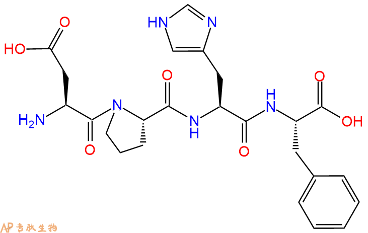 专肽生物产品H2N-Asp-Pro-His-Phe-OH