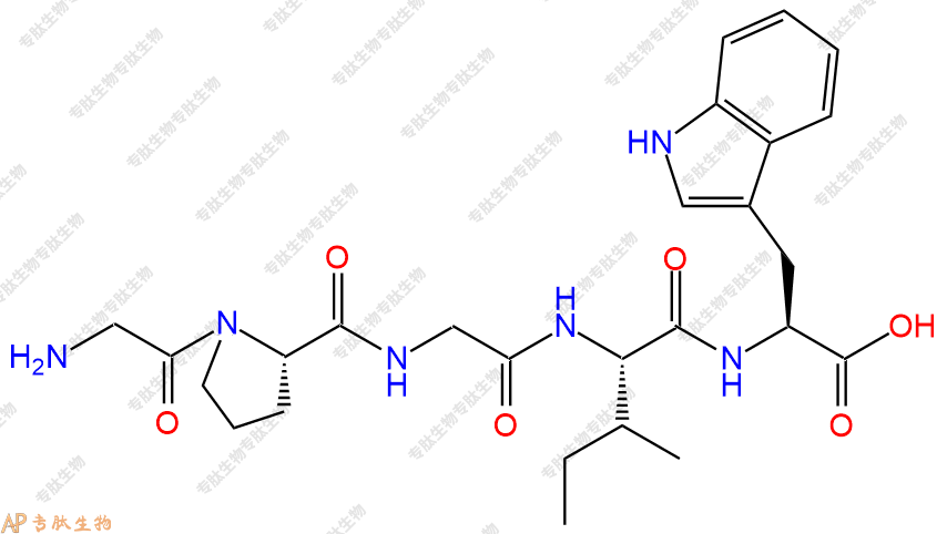 专肽生物产品H2N-Gly-Pro-Gly-Ile-Trp-OH