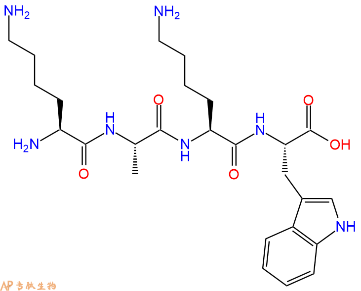 专肽生物产品H2N-Lys-Ala-Lys-Trp-OH