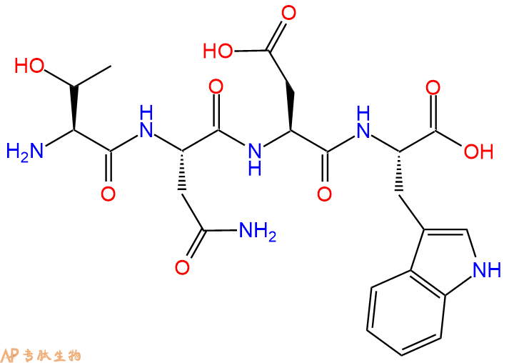 专肽生物产品H2N-Thr-Asn-Asp-Trp-OH