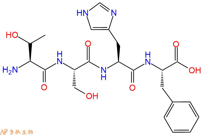 专肽生物产品H2N-Thr-Ser-His-Phe-OH