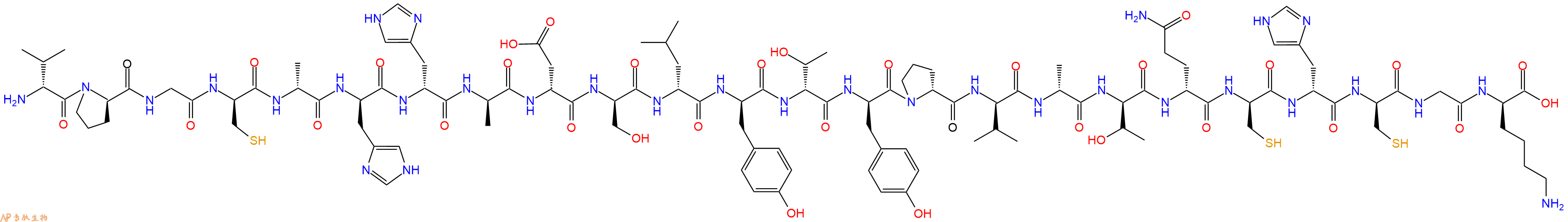 专肽生物产品H2N-DVal-DPro-Gly-DCys-DAla-DHis-DHis-DAla-DAsp-DSer-DLeu-DTyr-DThr-DTyr-DPro-DVal-DAla-DThr-DGln-DCys-DHis-DCys-Gly-DLys-OH