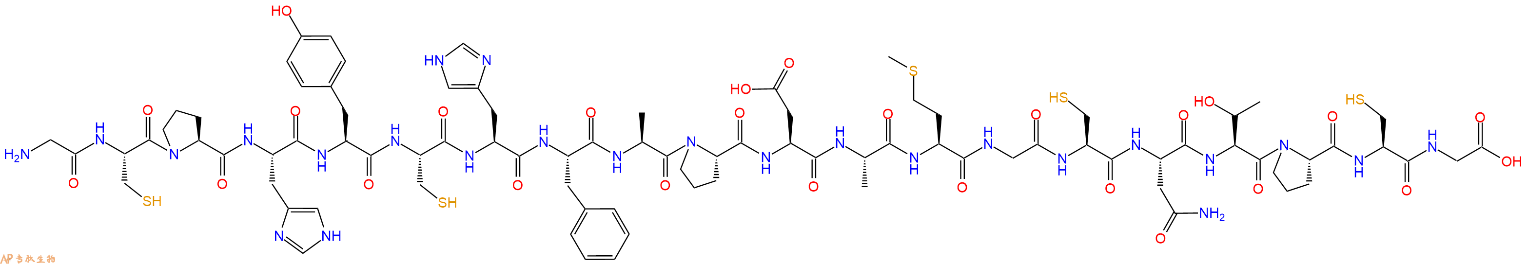 专肽生物产品H2N-Gly-Cys-Pro-His-Tyr-Cys-His-Phe-Ala-Pro-Asp-Ala-Met-Gly-Cys-Asn-Thr-Pro-Cys-Gly-OH