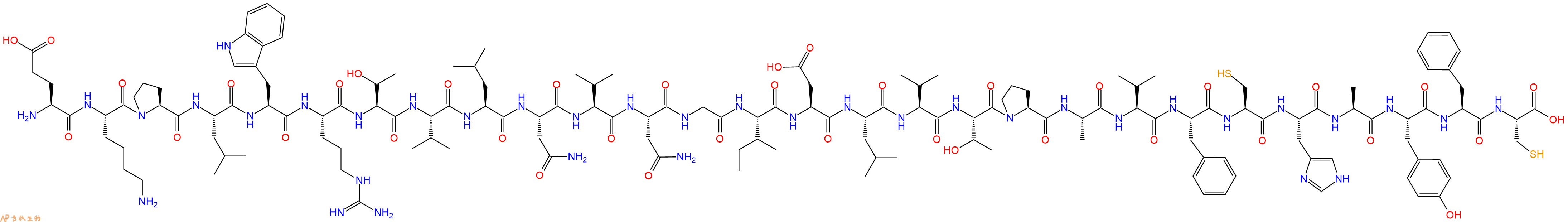 专肽生物产品H2N-Glu-Lys-Pro-Leu-Trp-Arg-Thr-Val-Leu-Asn-Val-Asn-Gly-Ile-Asp-Leu-Val-Thr-Pro-Ala-Val-Phe-Cys-His-Ala-Tyr-Phe-Cys-OH