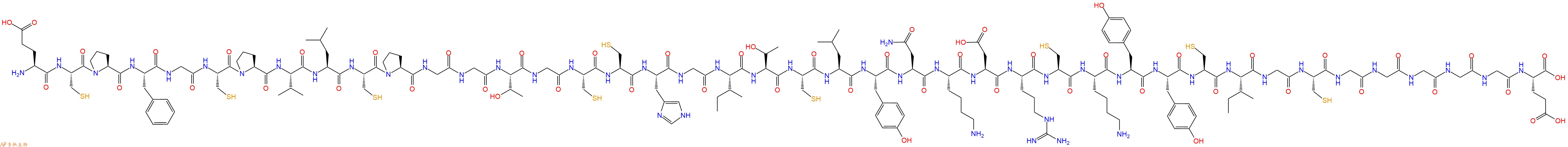 专肽生物产品H2N-Glu-Cys-Pro-Phe-Gly-Cys-Pro-Val-Leu-Cys-Pro-Gly-Gly-Thr-Gly-Cys-Cys-His-Gly-Ile-Thr-Cys-Leu-Tyr-Asn-Lys-Asp-Arg-Cys-Lys-Tyr-Tyr-Cys-Ile-Gly-Cys-Gly-Gly-Gly-Gly-Gly-Glu-OH