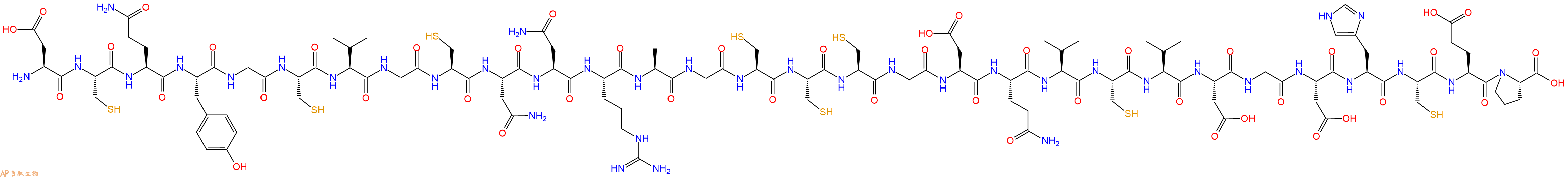专肽生物产品H2N-Asp-Cys-Gln-Tyr-Gly-Cys-Val-Gly-Cys-Asn-Asn-Arg-Ala-Gly-Cys-Cys-Cys-Gly-Asp-Gln-Val-Cys-Val-Asp-Gly-Asp-His-Cys-Glu-Pro-OH