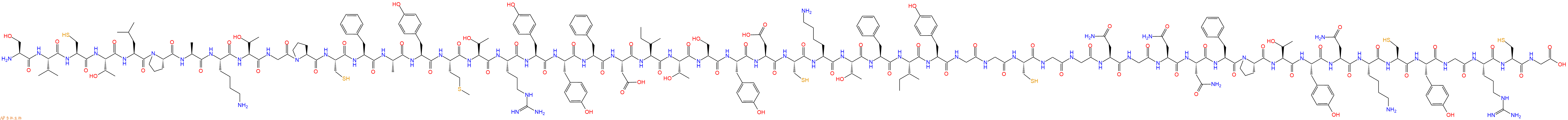 专肽生物产品H2N-Ser-Val-Cys-Thr-Leu-Pro-Ala-Lys-Thr-Gly-Pro-Cys-Phe-Ala-Tyr-Met-Thr-Arg-Tyr-Tyr-Phe-Asp-Ile-Thr-Ser-Tyr-Asp-Cys-Lys-Thr-Phe-Ile-Tyr-Gly-Gly-Cys-Gly-Gly-Asn-Gly-Asn-Asn-Phe-Pro-Thr-Tyr-Asn-Lys-Cys-Tyr-Gly-Arg-Cys-Gly-OH