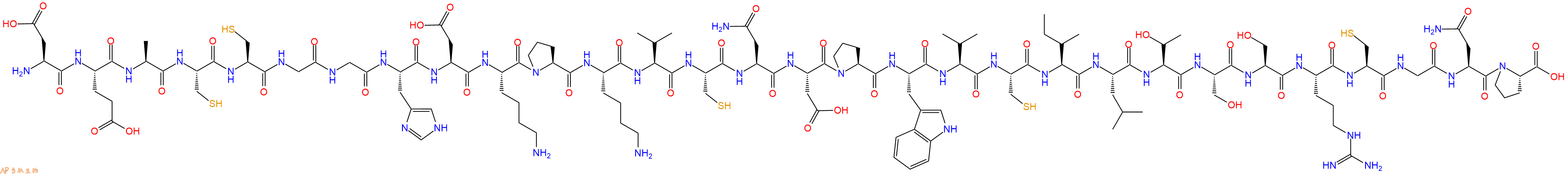 专肽生物产品H2N-Asp-Glu-Ala-Cys-Cys-Gly-Gly-His-Asp-Lys-Pro-Lys-Val-Cys-Asn-Asp-Pro-Trp-Val-Cys-Ile-Leu-Thr-Ser-Ser-Arg-Cys-Gly-Asn-Pro-OH