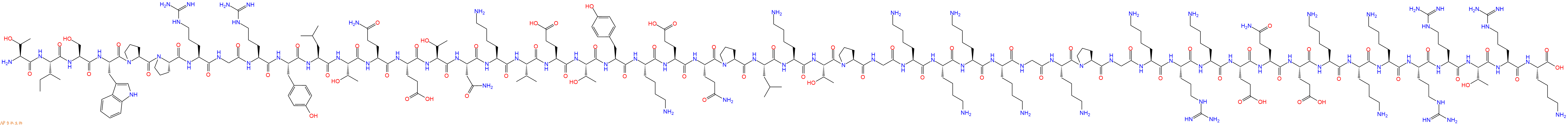 专肽生物产品H2N-Thr-Ile-Ser-Trp-Pro-Pro-Arg-Gly-Arg-Tyr-Leu-Thr-Gln-Glu-Thr-Asn-Lys-Val-Glu-Thr-Tyr-Lys-Glu-Gln-Pro-Leu-Lys-Thr-Pro-Gly-Lys-Lys-Lys-Lys-Gly-Lys-Pro-Gly-Lys-Arg-Lys-Glu-Gln-Glu-Lys-Lys-Lys-Arg-Arg-Thr-Arg-Lys-OH