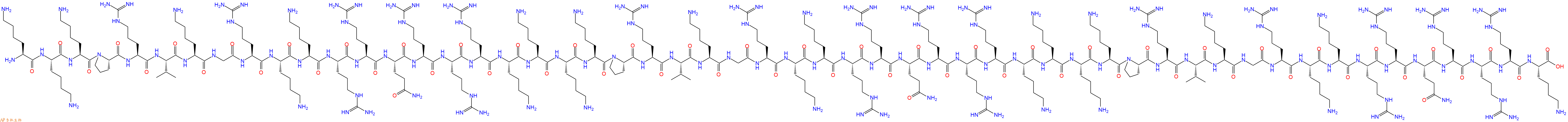 专肽生物产品H2N-Lys-Lys-Lys-Pro-Arg-Val-Lys-Gly-Arg-Lys-Lys-Arg-Arg-Gln-Arg-Arg-Arg-Lys-Lys-Lys-Lys-Pro-Arg-Val-Lys-Gly-Arg-Lys-Lys-Arg-Arg-Gln-Arg-Arg-Arg-Lys-Lys-Lys-Lys-Pro-Arg-Val-Lys-Gly-Arg-Lys-Lys-Arg-Arg-Gln-Arg-Arg-Arg-Lys-OH