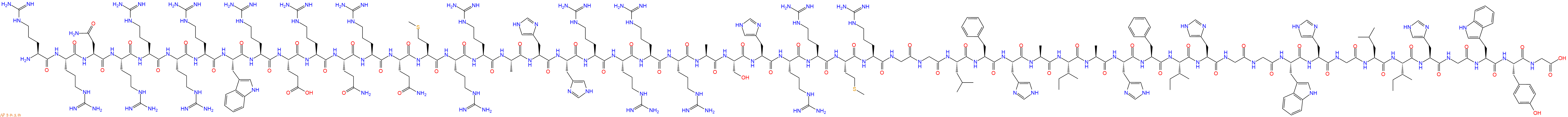专肽生物产品H2N-Arg-Arg-Asn-Arg-Arg-Arg-Arg-Trp-Arg-Glu-Arg-Gln-Arg-Gln-Met-Arg-Arg-Ala-His-His-Arg-Arg-Arg-Arg-Ala-Ser-His-Arg-Arg-Met-Arg-Gly-Gly-Leu-Phe-His-Ala-Ile-Ala-His-Phe-Ile-His-Gly-Gly-Trp-His-Gly-Leu-Ile-His-Gly-Trp-Tyr-Gly-OH