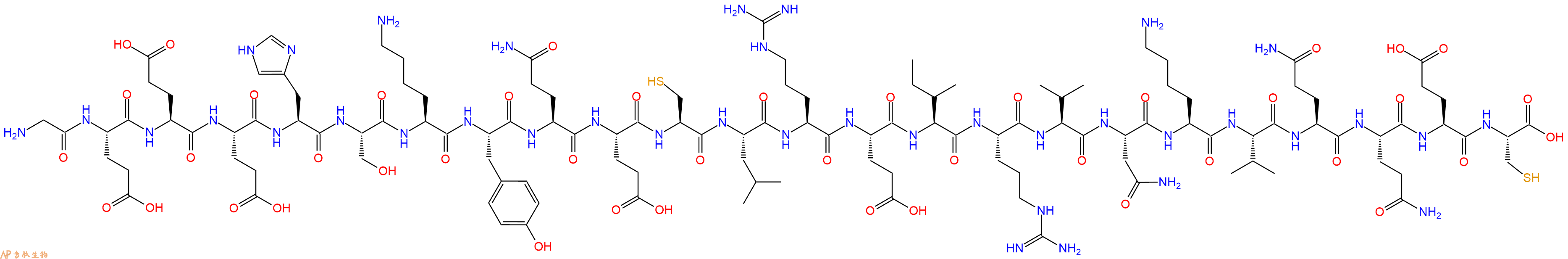 专肽生物产品H2N-Gly-Glu-Glu-Glu-His-Ser-Lys-Tyr-Gln-Glu-Cys-Leu-Arg-Glu-Ile-Arg-Val-Asn-Lys-Val-Gln-Gln-Glu-Cys-OH