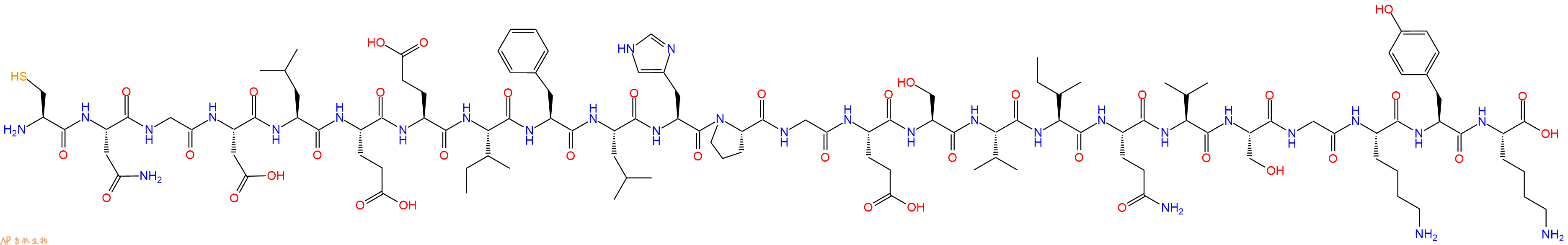 专肽生物产品H2N-Cys-Asn-Gly-Asp-Leu-Glu-Glu-Ile-Phe-Leu-His-Pro-Gly-Glu-Ser-Val-Ile-Gln-Val-Ser-Gly-Lys-Tyr-Lys-OH