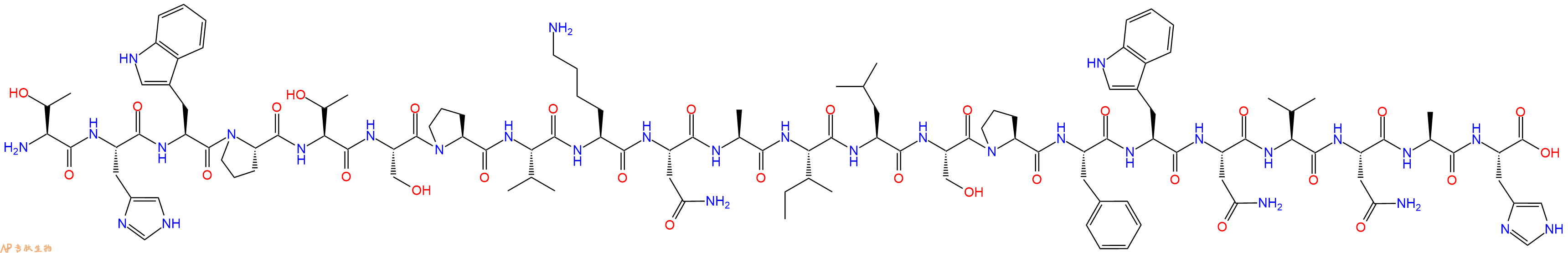 专肽生物产品H2N-Thr-His-Trp-Pro-Thr-Ser-Pro-Val-Lys-Asn-Ala-Ile-Leu-Ser-Pro-Phe-Trp-Asn-Val-Asn-Ala-His-OH