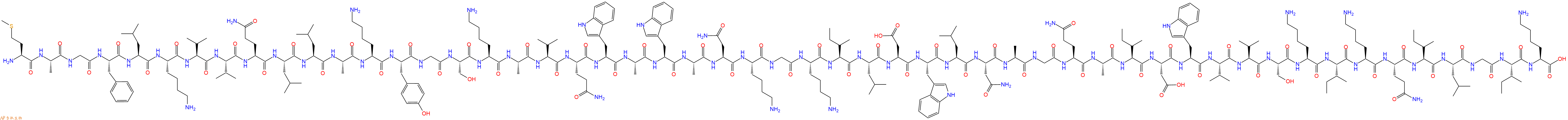 专肽生物产品H2N-Met-Ala-Gly-Phe-Leu-Lys-Val-Val-Gln-Leu-Leu-Ala-Lys-Tyr-Gly-Ser-Lys-Ala-Val-Gln-Trp-Ala-Trp-Ala-Asn-Lys-Gly-Lys-Ile-Leu-Asp-Trp-Leu-Asn-Ala-Gly-Gln-Ala-Ile-Asp-Trp-Val-Val-Ser-Lys-Ile-Lys-Gln-Ile-Leu-Gly-Ile-Lys-OH