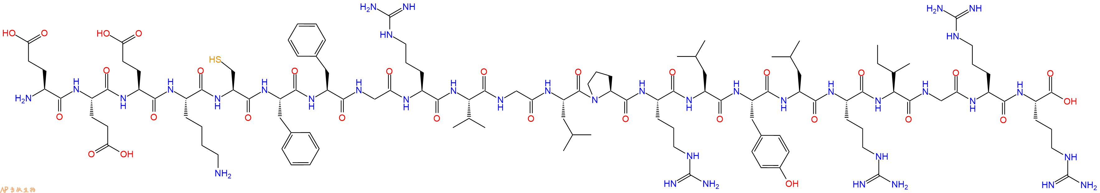 专肽生物产品H2N-Glu-Glu-Glu-Lys-Cys-Phe-Phe-Gly-Arg-Val-Gly-Leu-Pro-Arg-Leu-Tyr-Leu-Arg-Ile-Gly-Arg-Arg-OH