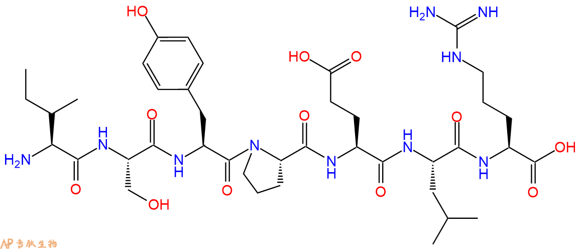 专肽生物产品H2N-Ile-Ser-Tyr-Pro-Glu-Leu-Arg-OH