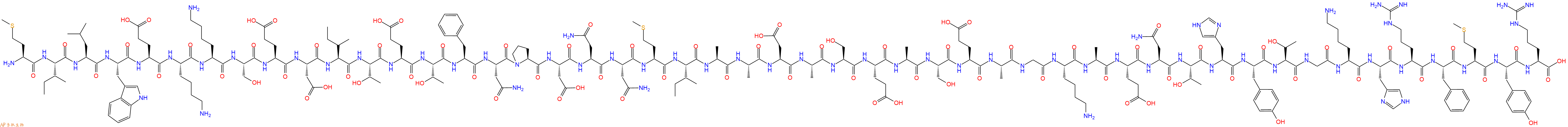 专肽生物产品H2N-Met-Ile-Leu-Trp-Glu-Lys-Lys-Ser-Glu-Asp-Ile-Thr-Glu-Thr-Phe-Asn-Pro-Asp-Asn-Asn-Met-Ile-Ala-Ala-Asp-Ala-Ser-Glu-Ala-Ser-Glu-Ala-Gly-Lys-Ala-Glu-Asn-Thr-His-Tyr-Thr-Gly-Lys-His-Arg-Phe-Met-Tyr-Arg-OH