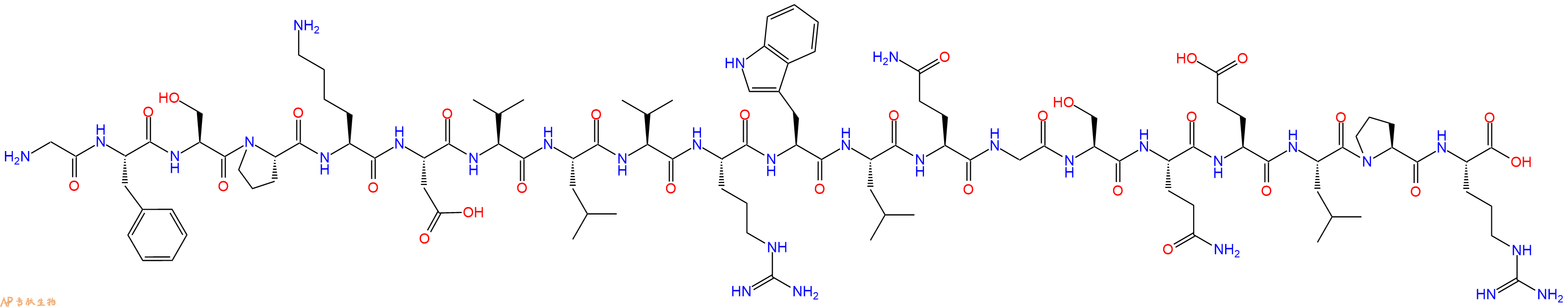 专肽生物产品H2N-Gly-Phe-Ser-Pro-Lys-Asp-Val-Leu-Val-Arg-Trp-Leu-Gln-Gly-Ser-Gln-Glu-Leu-Pro-Arg-OH