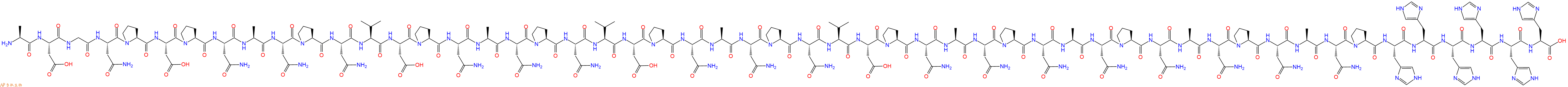 专肽生物产品H2N-Ala-Asp-Gly-Asn-Pro-Asp-Pro-Asn-Ala-Asn-Pro-Asn-Val-Asp-Pro-Asn-Ala-Asn-Pro-Asn-Val-Asp-Pro-Asn-Ala-Asn-Pro-Asn-Val-Asp-Pro-Asn-Ala-Asn-Pro-Asn-Ala-Asn-Pro-Asn-Ala-Asn-Pro-Asn-Ala-Asn-Pro-His-His-His-His-His-His-OH
