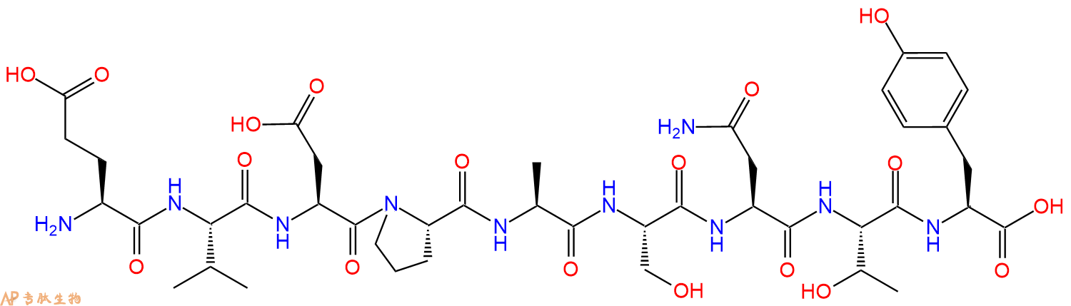 专肽生物产品H2N-Glu-Val-Asp-Pro-Ala-Ser-Asn-Thr-Tyr-OH