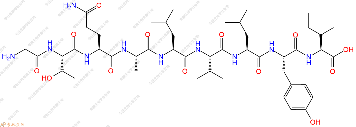 专肽生物产品H2N-Gly-Thr-Gln-Ala-Leu-Val-Leu-Tyr-Ile-OH