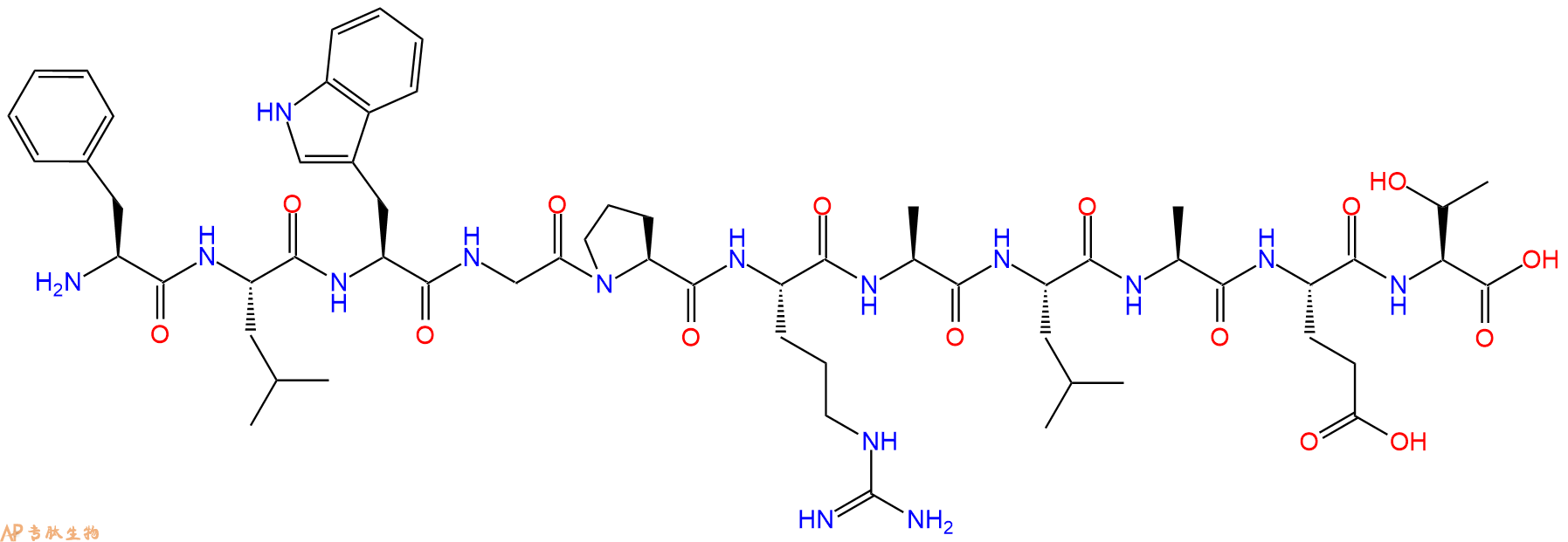 专肽生物产品H2N-Phe-Leu-Trp-Gly-Pro-Arg-Ala-Leu-Ala-Glu-Thr-OH