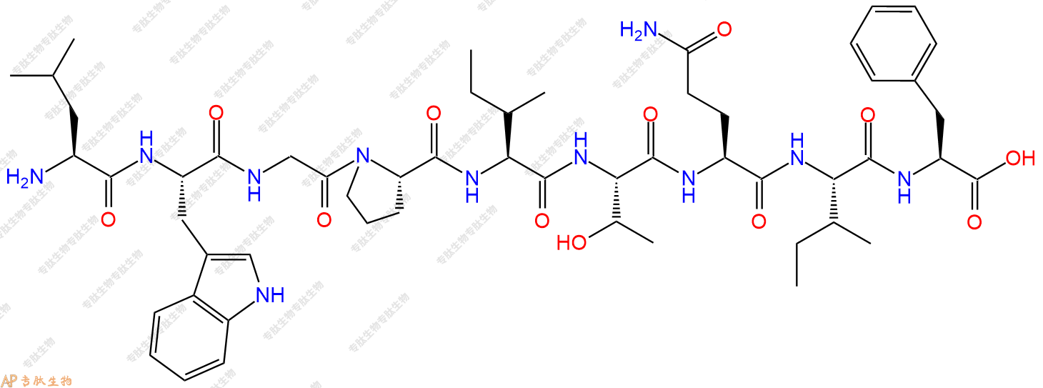 专肽生物产品H2N-Leu-Trp-Gly-Pro-Ile-Thr-Gln-Ile-Phe-OH