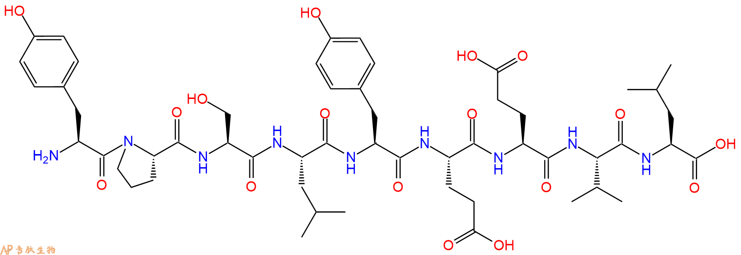专肽生物产品H2N-Tyr-Pro-Ser-Leu-Tyr-Glu-Glu-Val-Leu-OH