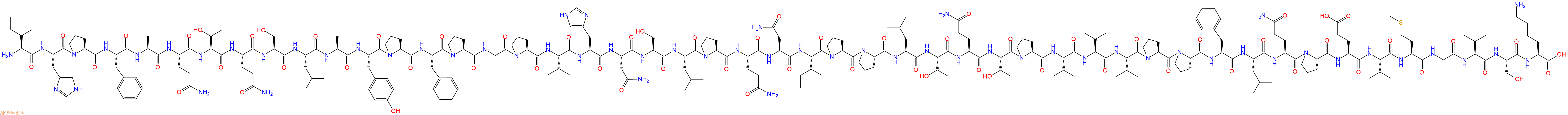 专肽生物产品H2N-Ile-His-Pro-Phe-Ala-Gln-Thr-Gln-Ser-Leu-Ala-Tyr-Pro-Phe-Pro-Gly-Pro-Ile-His-Asn-Ser-Leu-Pro-Gln-Asn-Ile-Pro-Pro-Leu-Thr-Gln-Thr-Pro-Val-Val-Val-Pro-Pro-Phe-Leu-Gln-Pro-Glu-Val-Met-Gly-Val-Ser-Lys-OH