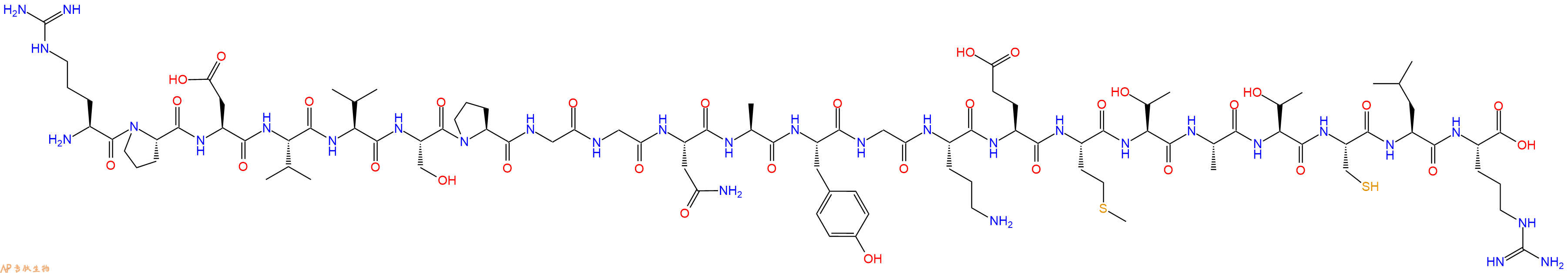 专肽生物产品H2N-Arg-Pro-Asp-Val-Val-Ser-Pro-Gly-Gly-Asn-Ala-Tyr-Gly-Orn-Glu-Met-Thr-Ala-Thr-Cys-Leu-Arg-OH