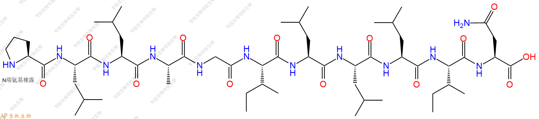 专肽生物产品H2N-Pro-Leu-Leu-Ala-Gly-Ile-Leu-Leu-Leu-Ile-Asn-OH