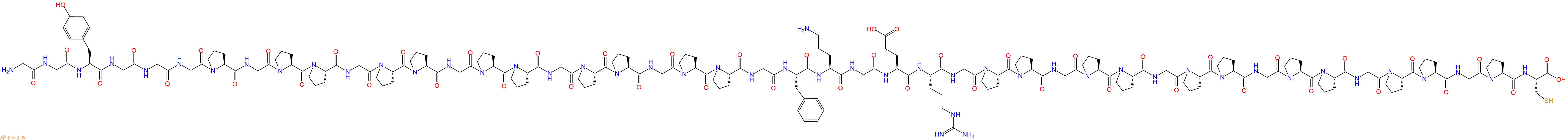 专肽生物产品H2N-Gly-Gly-Tyr-Gly-Gly-Gly-Pro-Gly-Pro-Pro-Gly-Pro-Pro-Gly-Pro-Pro-Gly-Pro-Pro-Gly-Pro-Pro-Gly-Phe-Orn-Gly-Glu-Arg-Gly-Pro-Pro-Gly-Pro-Pro-Gly-Pro-Pro-Gly-Pro-Pro-Gly-Pro-Pro-Gly-Pro-Cys-OH
