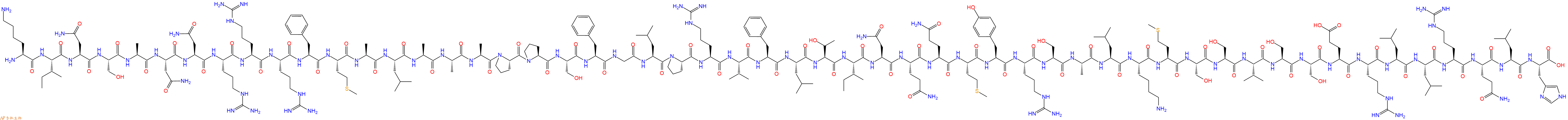 专肽生物产品H2N-Lys-Ile-Asn-Ser-Ala-Asn-Asn-Arg-Arg-Arg-Phe-Met-Ala-Leu-Ala-Ala-Ala-Pro-Pro-Ser-Phe-Gly-Leu-Pro-Arg-Val-Phe-Leu-Thr-Ile-Asn-Gln-Gln-Met-Tyr-Arg-Ser-Ala-Leu-Lys-Met-Ser-Ser-Val-Ser-Ser-Glu-Arg-Leu-Leu-Arg-Gln-Leu-His-OH