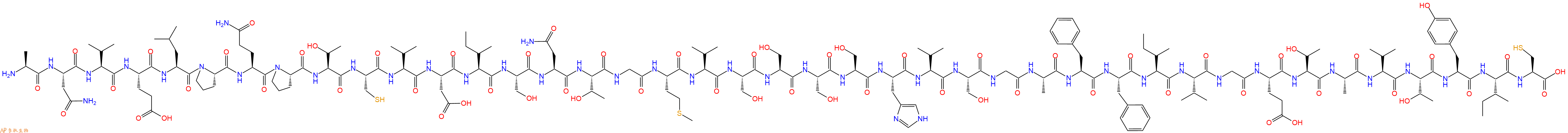 专肽生物产品H2N-Ala-Asn-Val-Glu-Leu-Pro-Gln-Pro-Thr-Cys-Val-Asp-Ile-Ser-Asn-Thr-Gly-Met-Val-Ser-Ser-Ser-Ser-His-Val-Ser-Gly-Ala-Phe-Phe-Ile-Val-Gly-Glu-Thr-Ala-Val-Thr-Tyr-Ile-Cys-OH