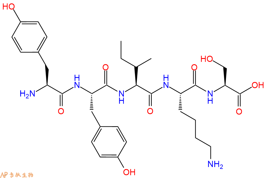 专肽生物产品H2N-Tyr-Tyr-Ile-Lys-Ser-OH